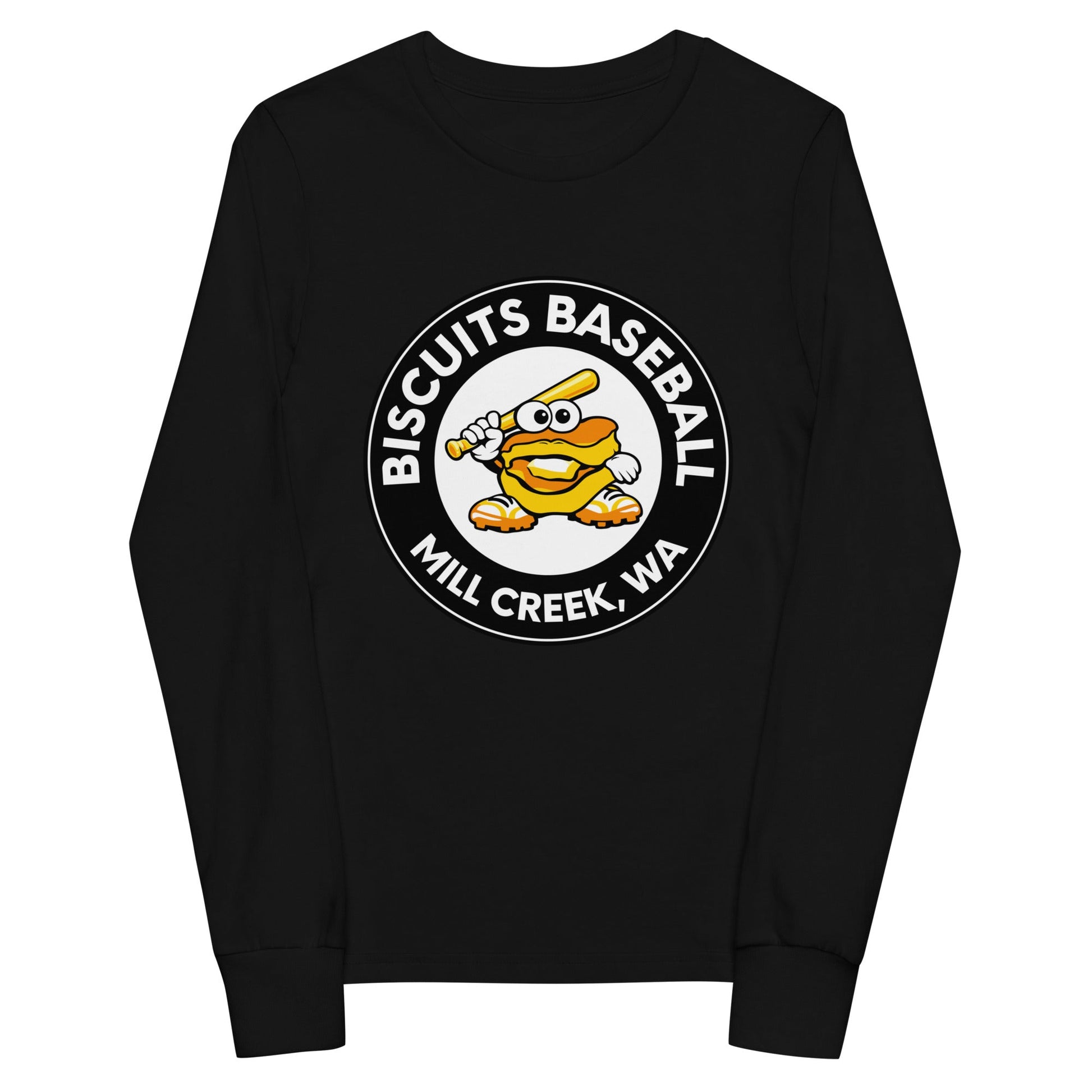 Performance | Youth Long Sleeve T-Shirt | Biscuits Baseball MCLL | Mascot Logo