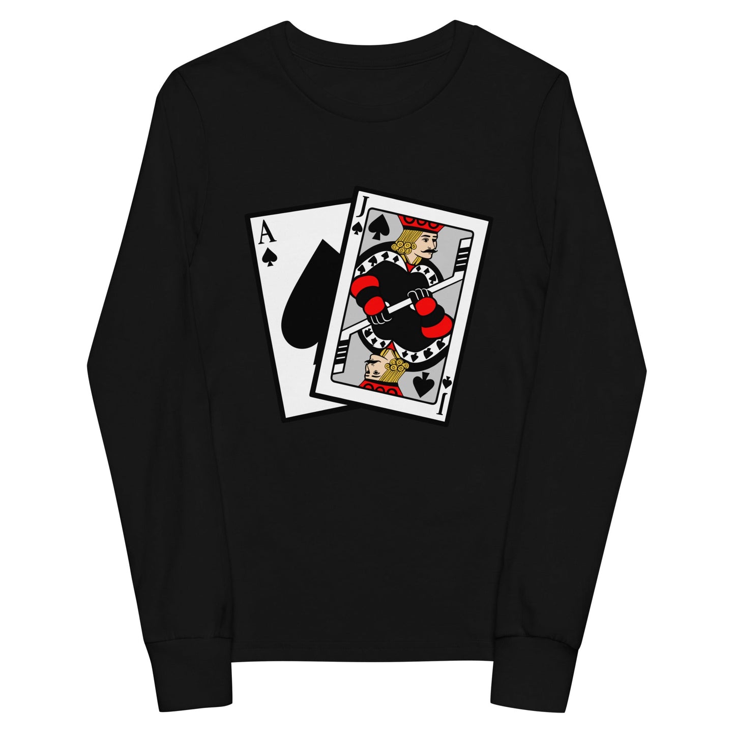 Performance | Youth Long Sleeve T-Shirt | Blackjack’s Roller Hockey | Royal Spade Crest Logo