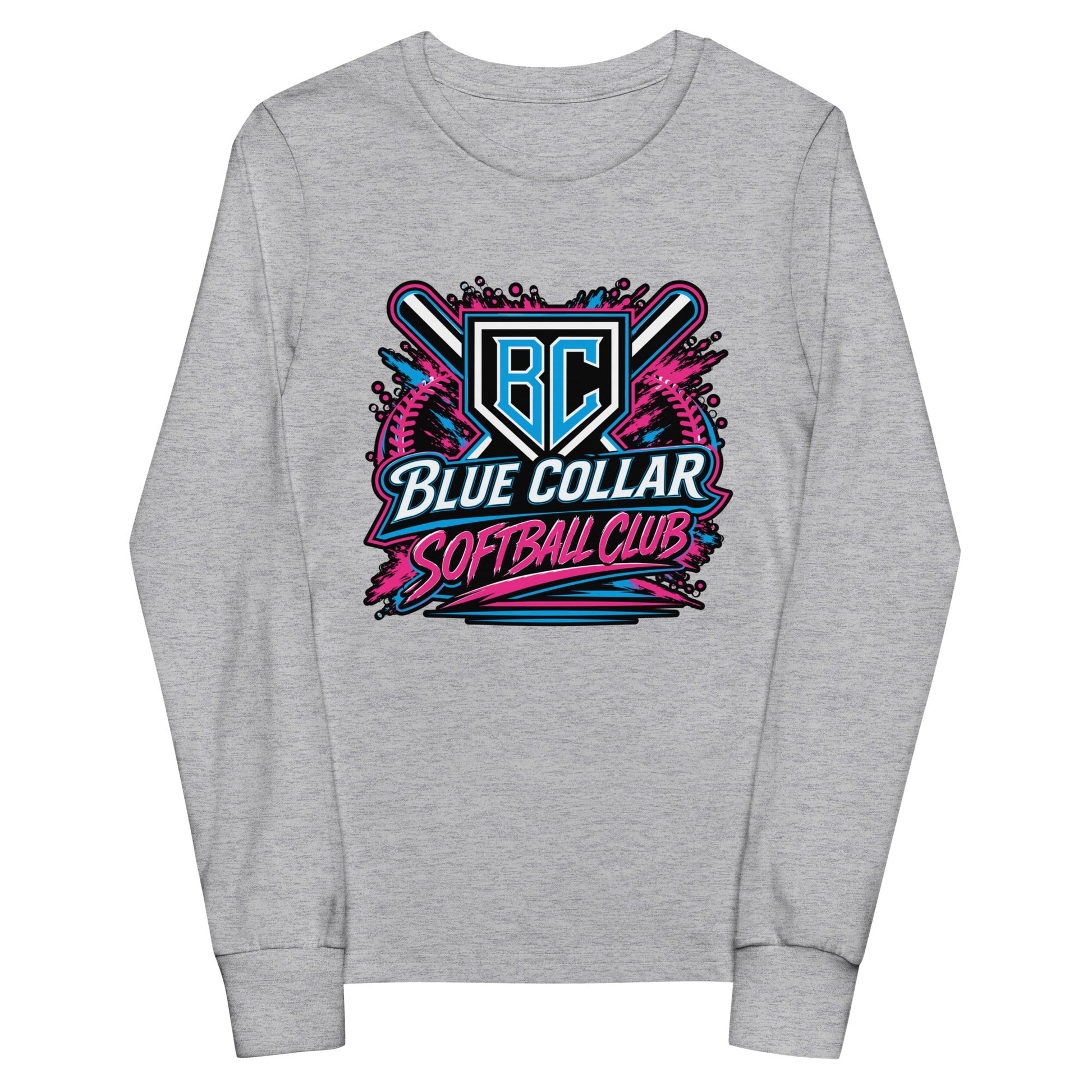 Performance | Youth Long Sleeve T-Shirt | Blue Collar Softball 2034 | Athletics Logo