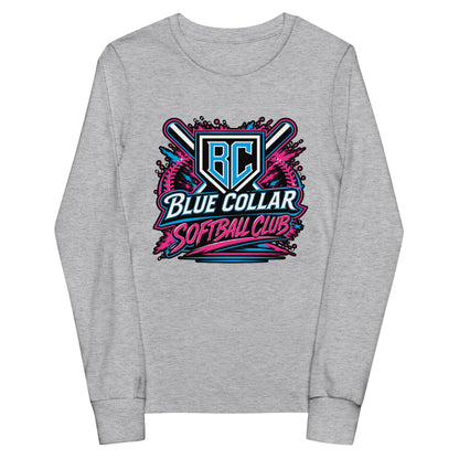 Performance | Youth Long Sleeve T-Shirt | Blue Collar Softball 2034 | Athletics Logo
