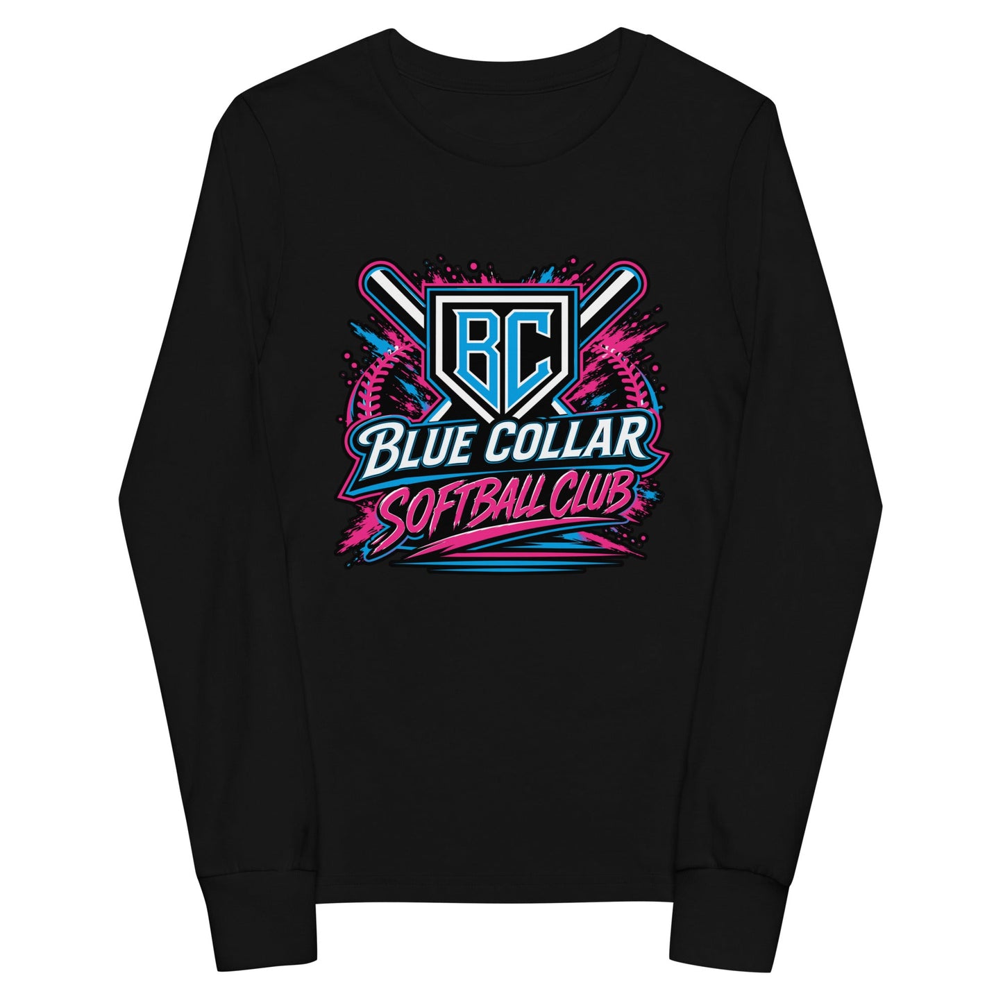 Performance | Youth Long Sleeve T-Shirt | Blue Collar Softball 2034 | Athletics Logo