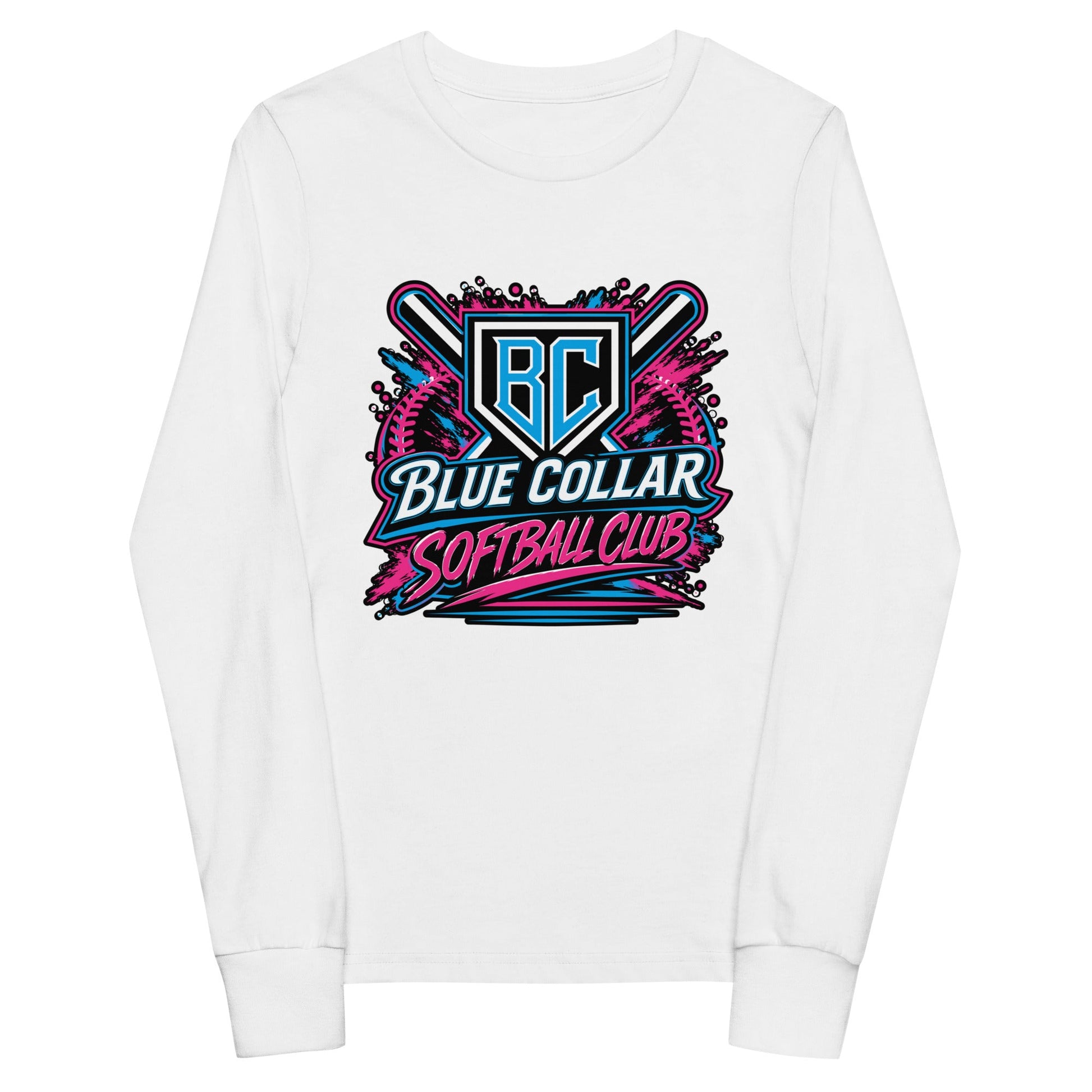 Performance | Youth Long Sleeve T-Shirt | Blue Collar Softball 2034 | Athletics Logo