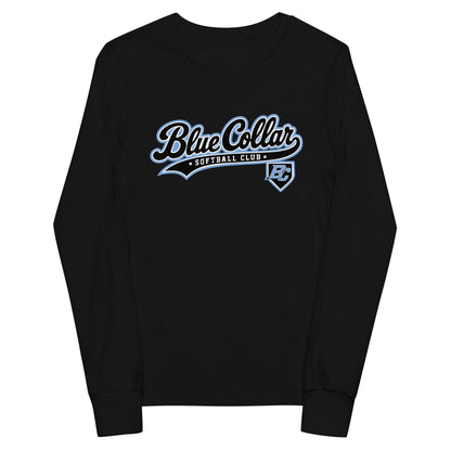 Performance | Youth Long Sleeve T-Shirt | Blue Collar Softball 2034 | Foundry Logo