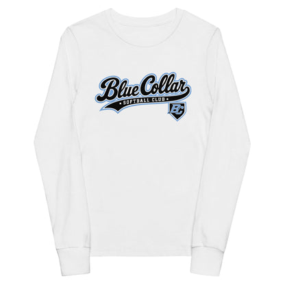 Performance | Youth Long Sleeve T-Shirt | Blue Collar Softball 2034 | Foundry Logo