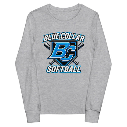 Performance | Youth Long Sleeve T-Shirt | Blue Collar Softball 2034 | Shield Logo