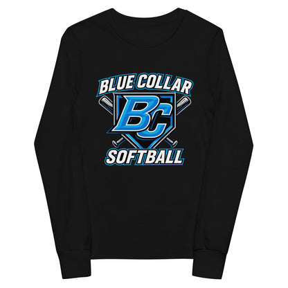 Performance | Youth Long Sleeve T-Shirt | Blue Collar Softball 2034 | Shield Logo