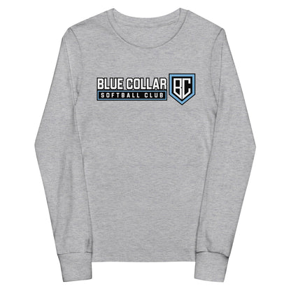 Performance | Youth Long Sleeve T-Shirt | Blue Collar Softball 2034 | Vanguard Logo