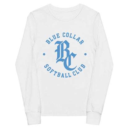 Performance | Youth Long Sleeve T-Shirt | Blue Collar Softball 2034 | Varsity Logo