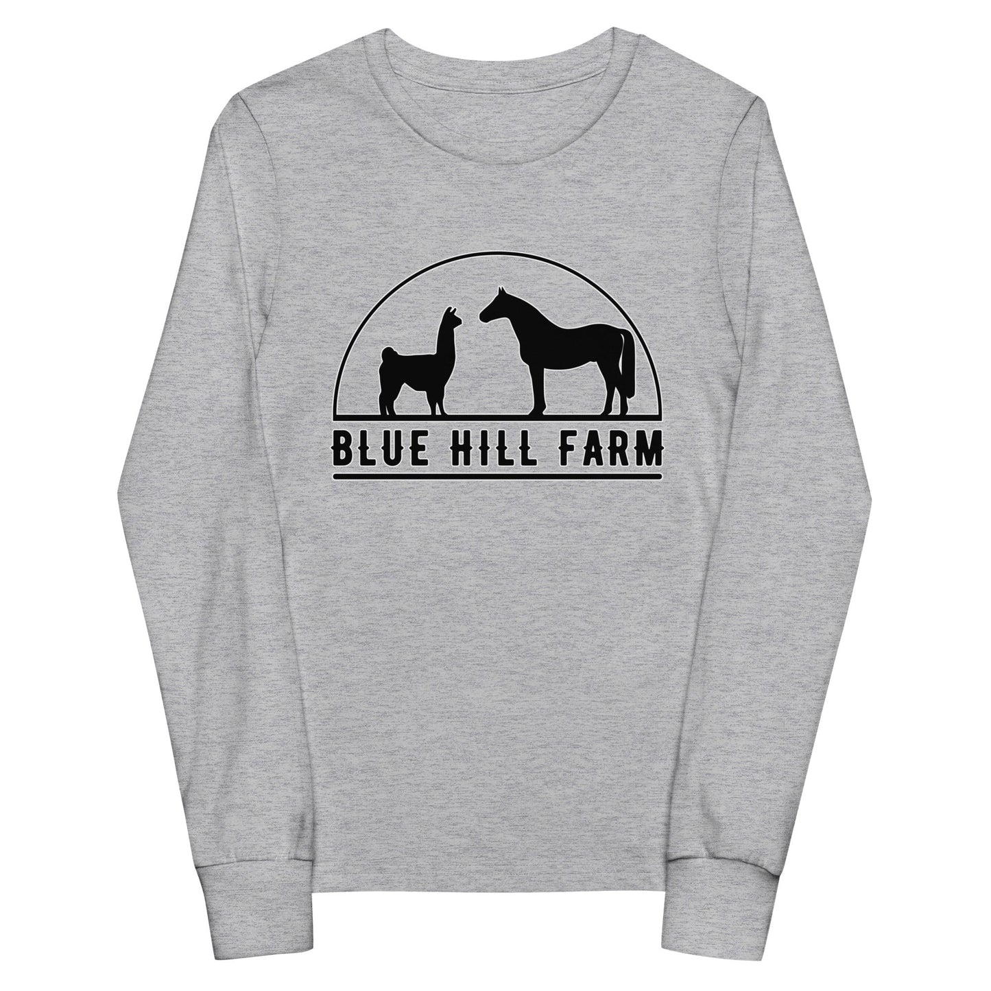 Performance | Youth Long Sleeve T-Shirt | Blue Hill Farm | Highland Silhouette Logo