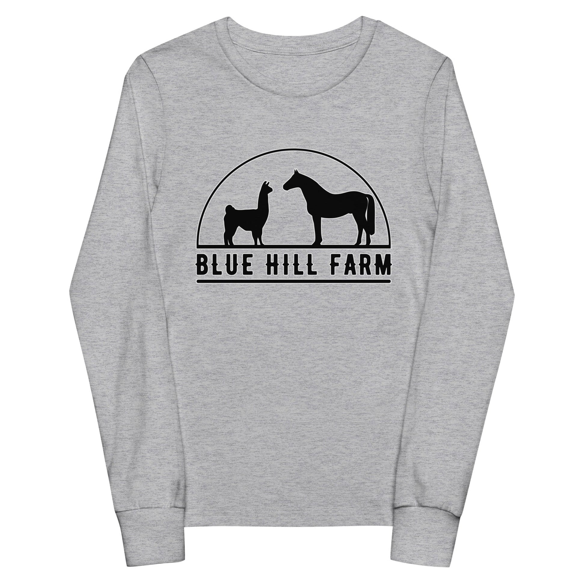 Performance | Youth Long Sleeve T-Shirt | Blue Hill Farm | Highland Silhouette Logo
