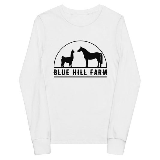 Performance | Youth Long Sleeve T-Shirt | Blue Hill Farm | Highland Silhouette Logo