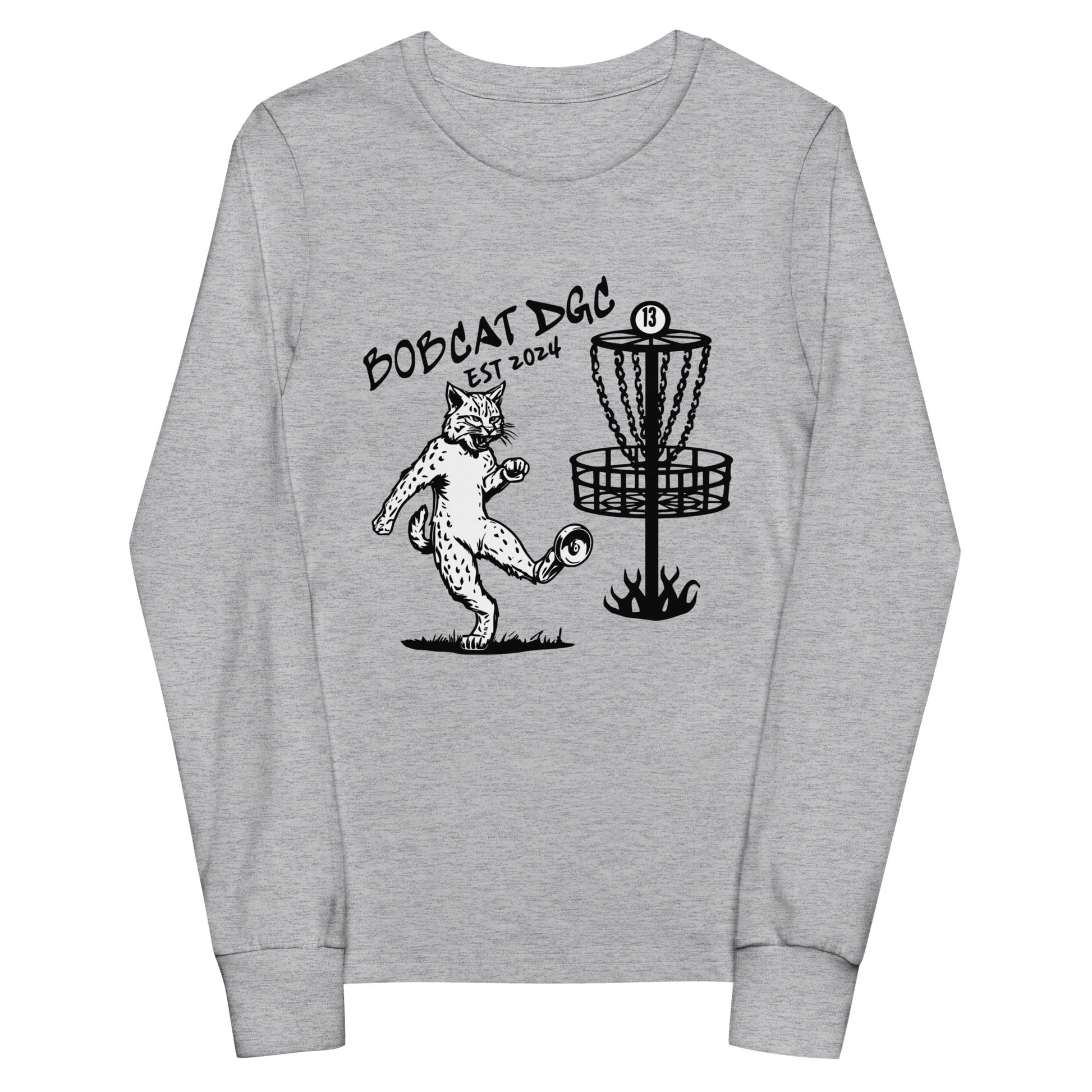 Performance | Youth Long Sleeve T-Shirt | Bobcat DGC | Predator Disc Golf Logo