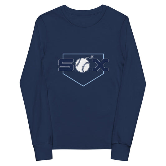 Performance | Youth Long Sleeve T-Shirt | BombSox Baseball | Crest Logo