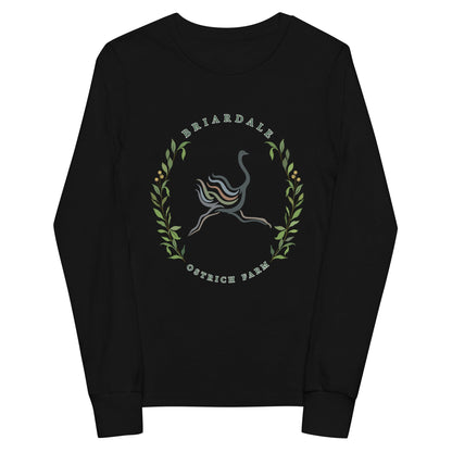 Performance | Youth Long Sleeve T-Shirt | Briardale Ostrich Farm | Crest Logo