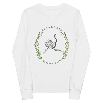 Performance | Youth Long Sleeve T-Shirt | Briardale Ostrich Farm | Crest Logo