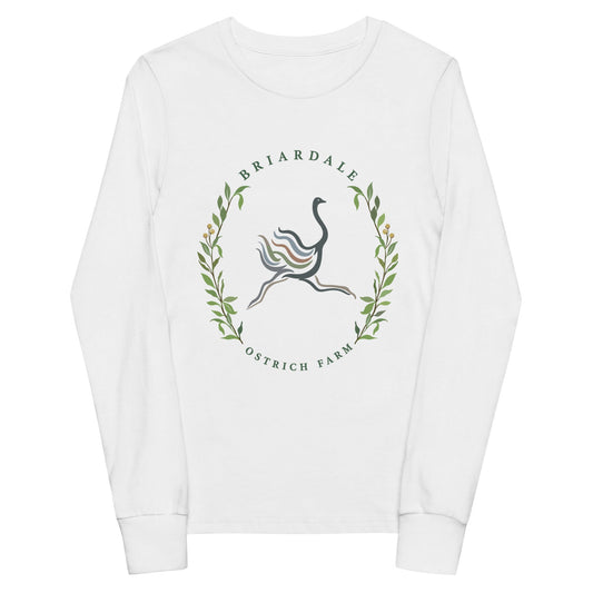 Performance | Youth Long Sleeve T-Shirt | Briardale Ostrich Farm | Crest Logo