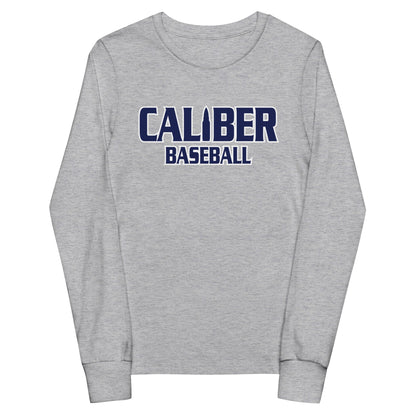 Performance | Youth Long Sleeve T-Shirt | Caliber Baseball | Varsity Script Logo
