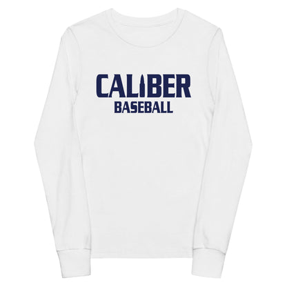 Performance | Youth Long Sleeve T-Shirt | Caliber Baseball | Varsity Script Logo