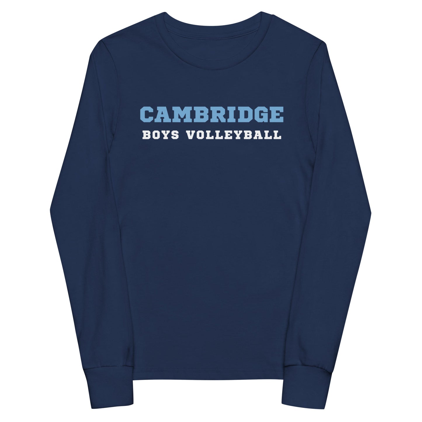 Performance | Youth Long Sleeve T-Shirt | Cambridge Volleyball | Block Script Logo