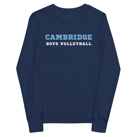 Performance | Youth Long Sleeve T-Shirt | Cambridge Volleyball | Block Script Logo
