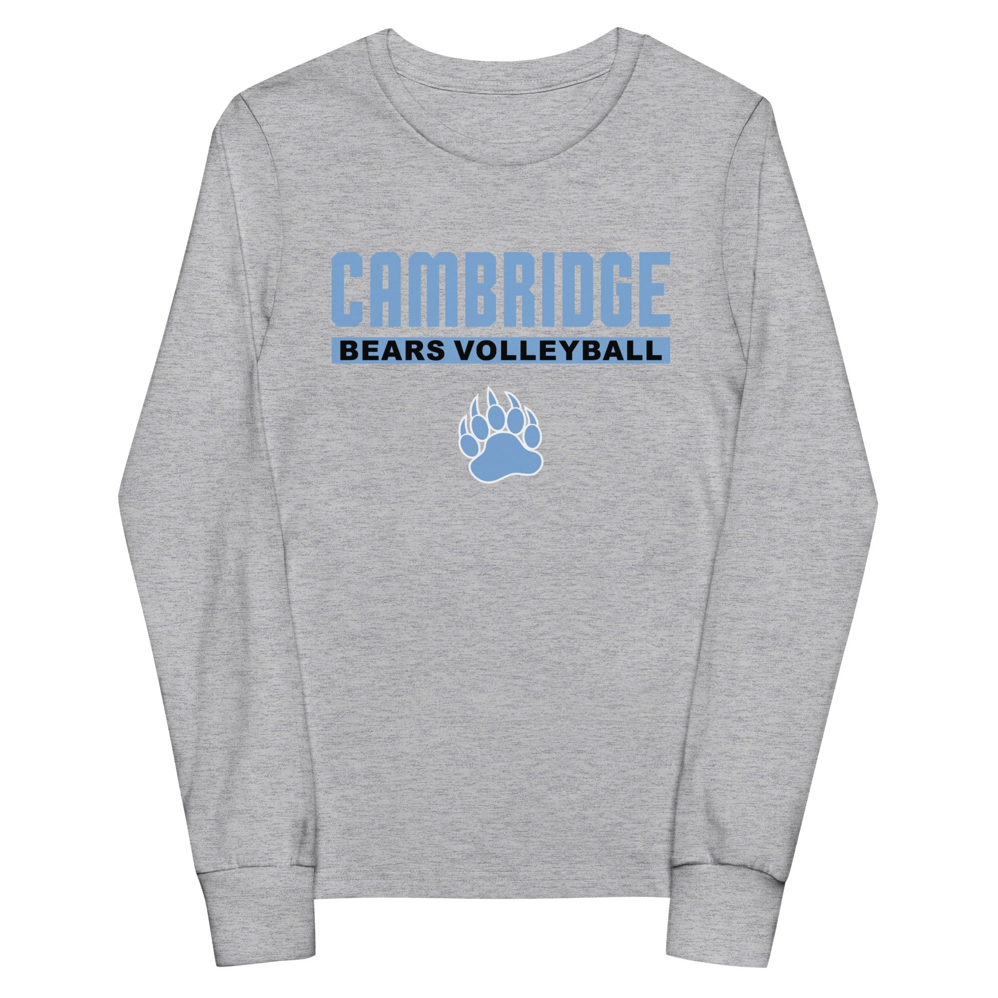 Performance | Youth Long Sleeve T-Shirt | Cambridge Volleyball | Script Paw Logo