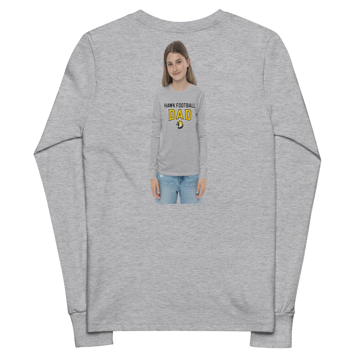Performance | Youth Long Sleeve T-Shirt | Cardinal Ohara Hawks | Football Dad Logo