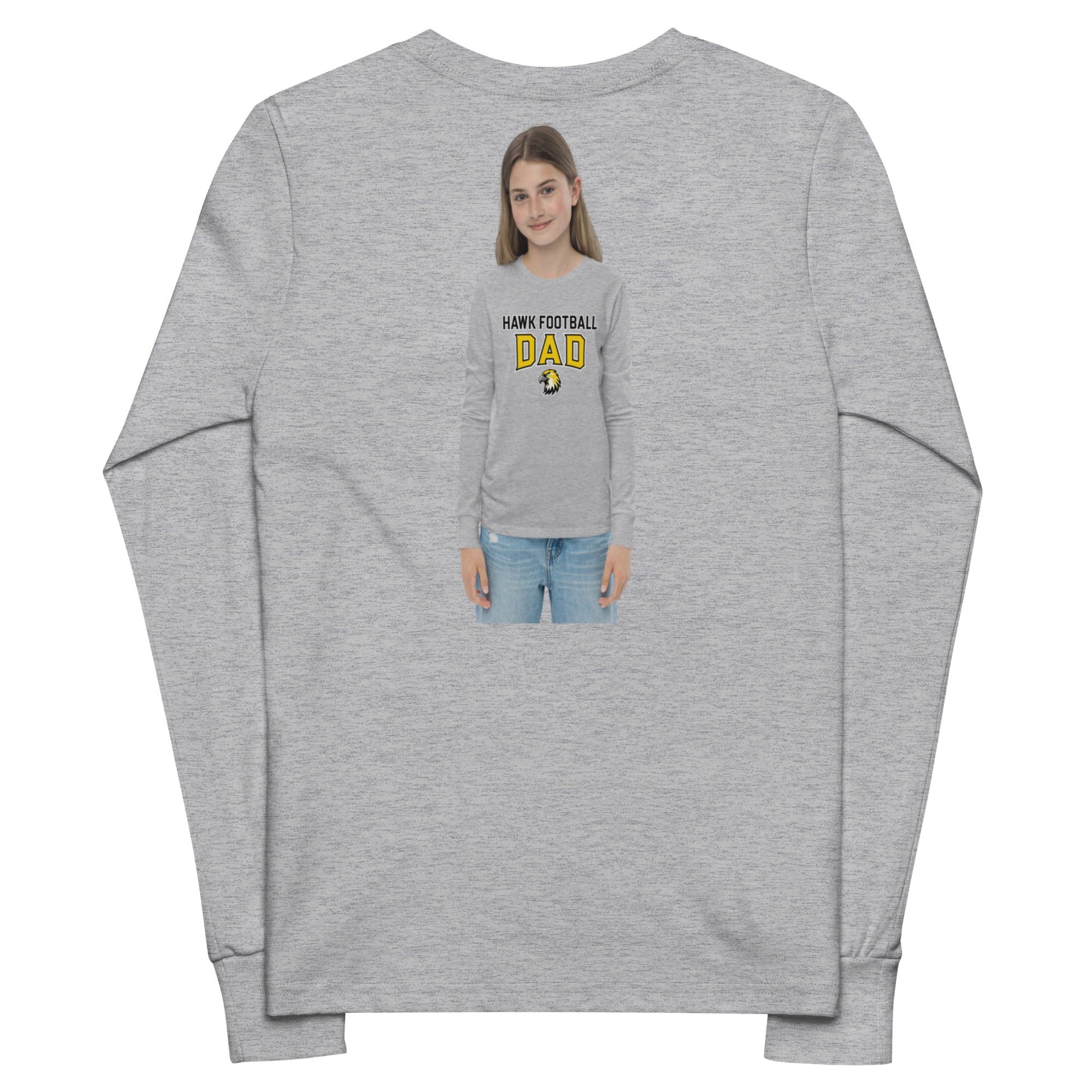 Performance | Youth Long Sleeve T-Shirt | Cardinal Ohara Hawks | Football Dad Logo