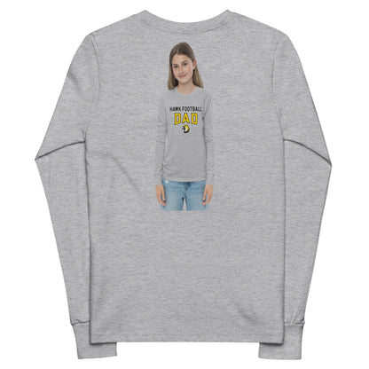 Performance | Youth Long Sleeve T-Shirt | Cardinal Ohara Hawks | Football Dad Logo