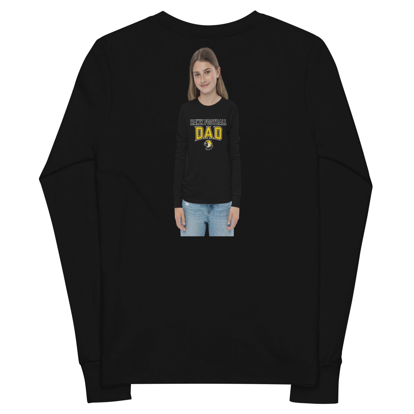Performance | Youth Long Sleeve T-Shirt | Cardinal Ohara Hawks | Football Dad Logo