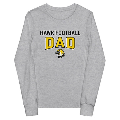 Performance | Youth Long Sleeve T-Shirt | Cardinal Ohara Hawks | Football Dad Logo