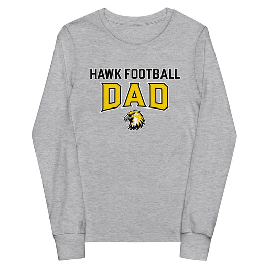 Performance | Youth Long Sleeve T-Shirt | Cardinal Ohara Hawks | Football Dad Logo