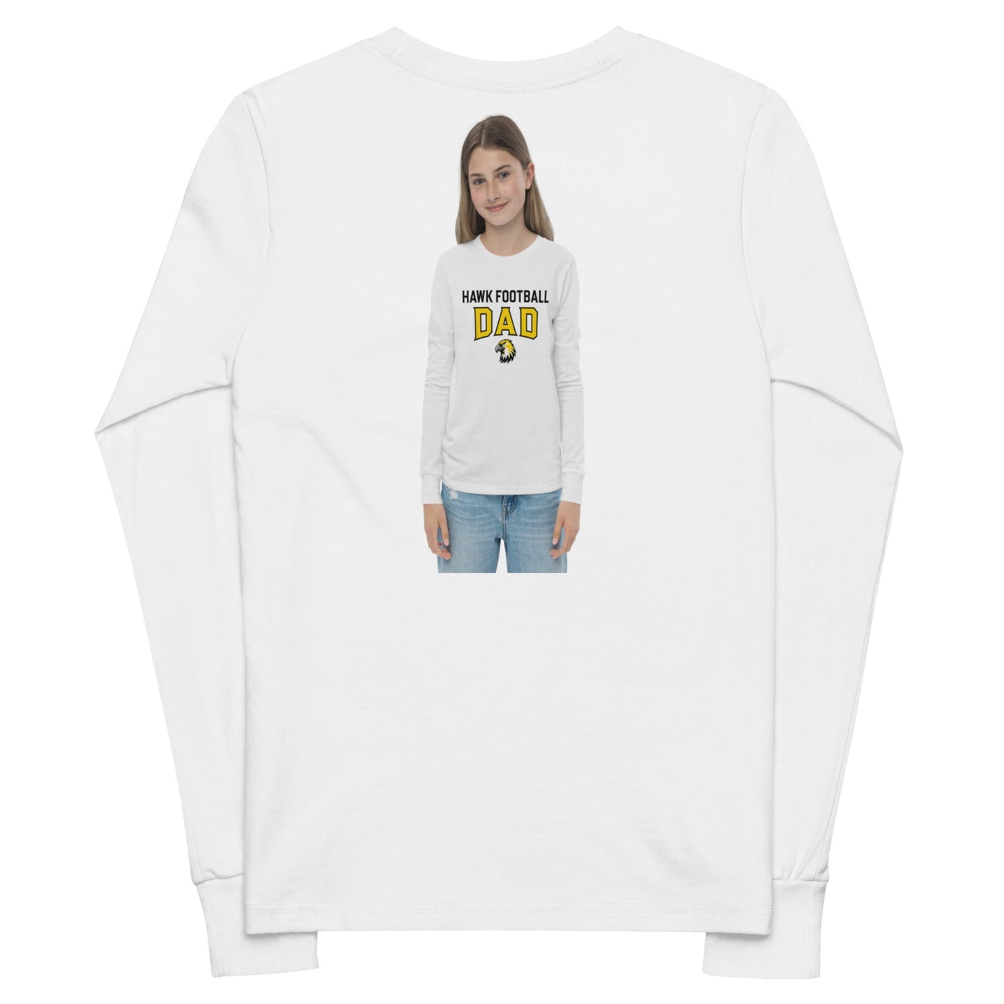 Performance | Youth Long Sleeve T-Shirt | Cardinal Ohara Hawks | Football Dad Logo