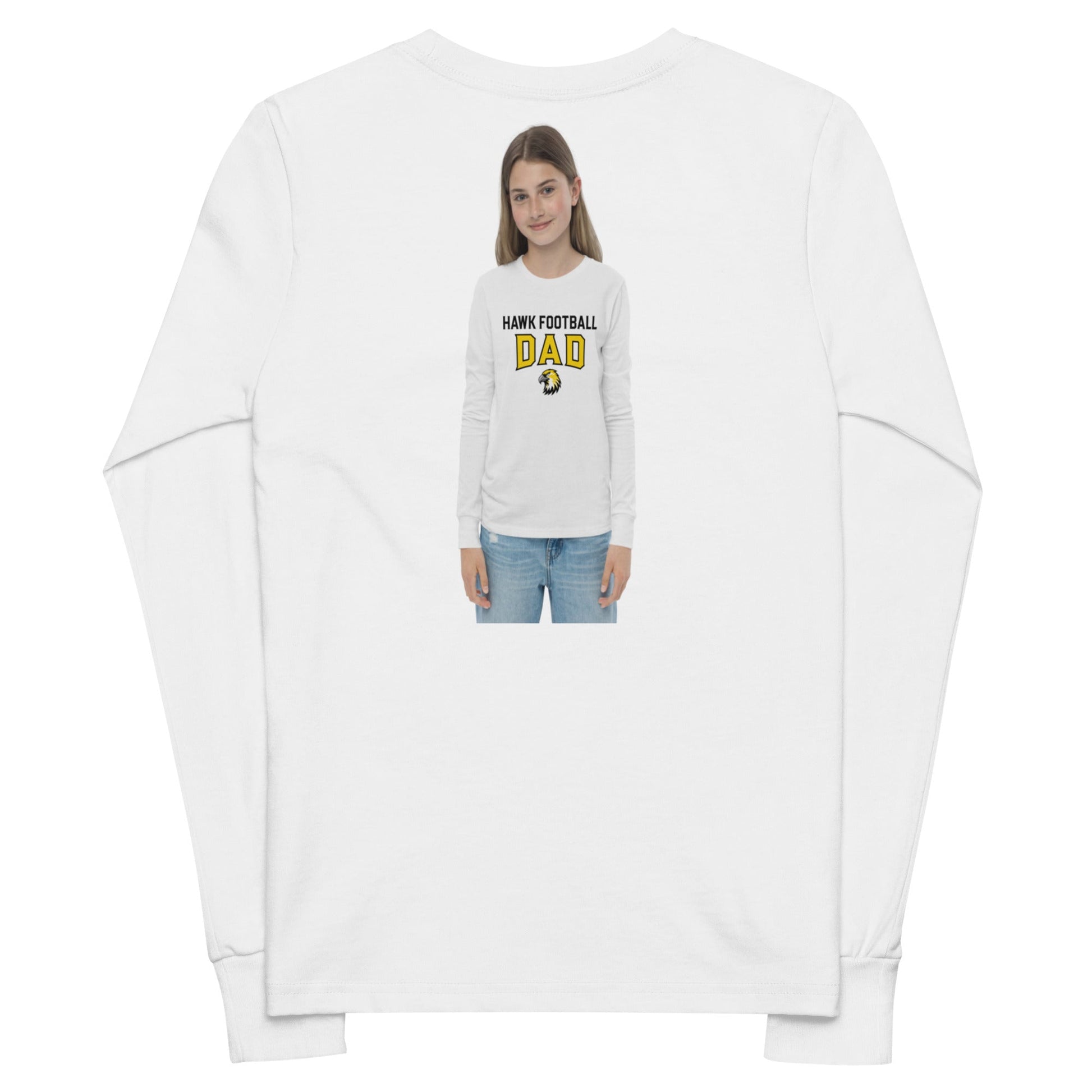 Performance | Youth Long Sleeve T-Shirt | Cardinal Ohara Hawks | Football Dad Logo