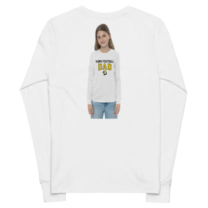 Performance | Youth Long Sleeve T-Shirt | Cardinal Ohara Hawks | Football Dad Logo