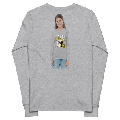 Performance | Youth Long Sleeve T-Shirt | Cardinal Ohara Hawks | Football Helmet Logo