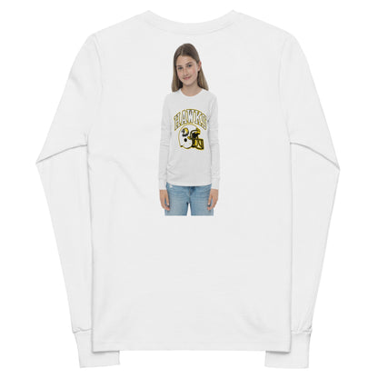 Performance | Youth Long Sleeve T-Shirt | Cardinal Ohara Hawks | Football Helmet Logo