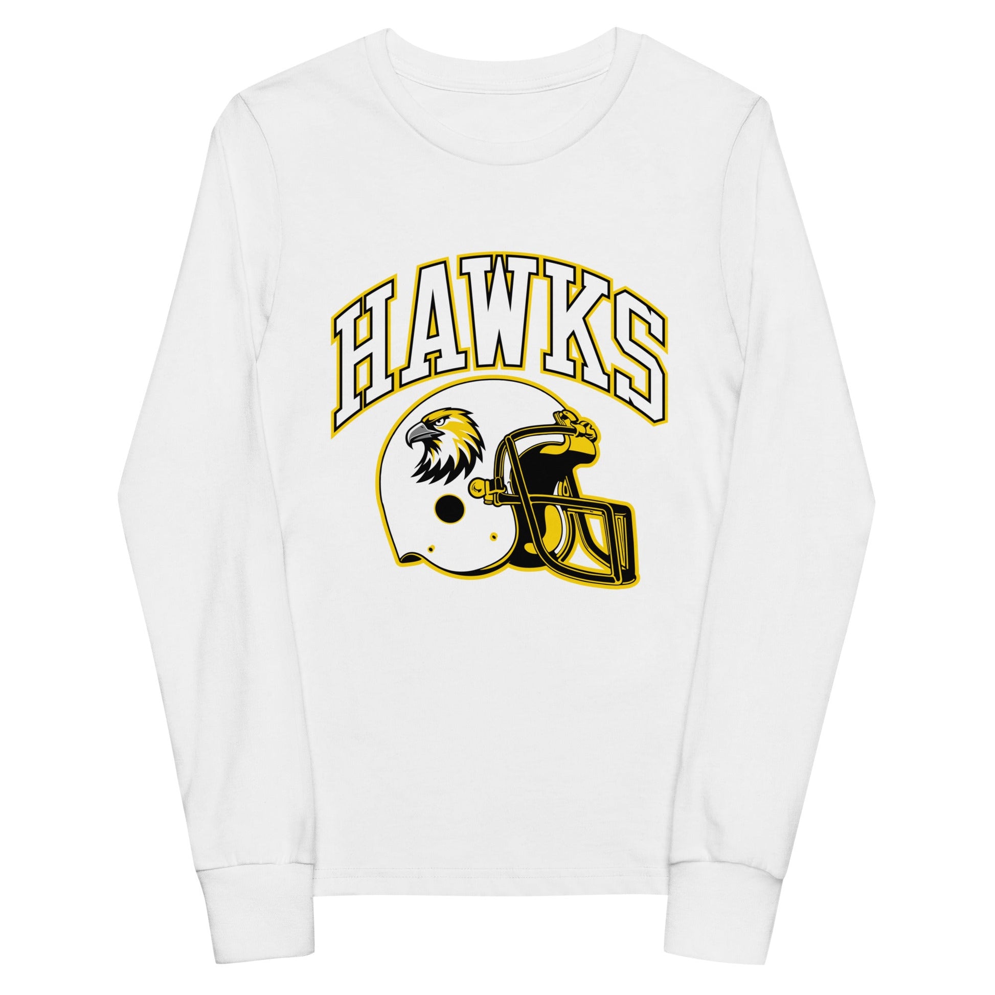 Performance | Youth Long Sleeve T-Shirt | Cardinal Ohara Hawks | Football Helmet Logo