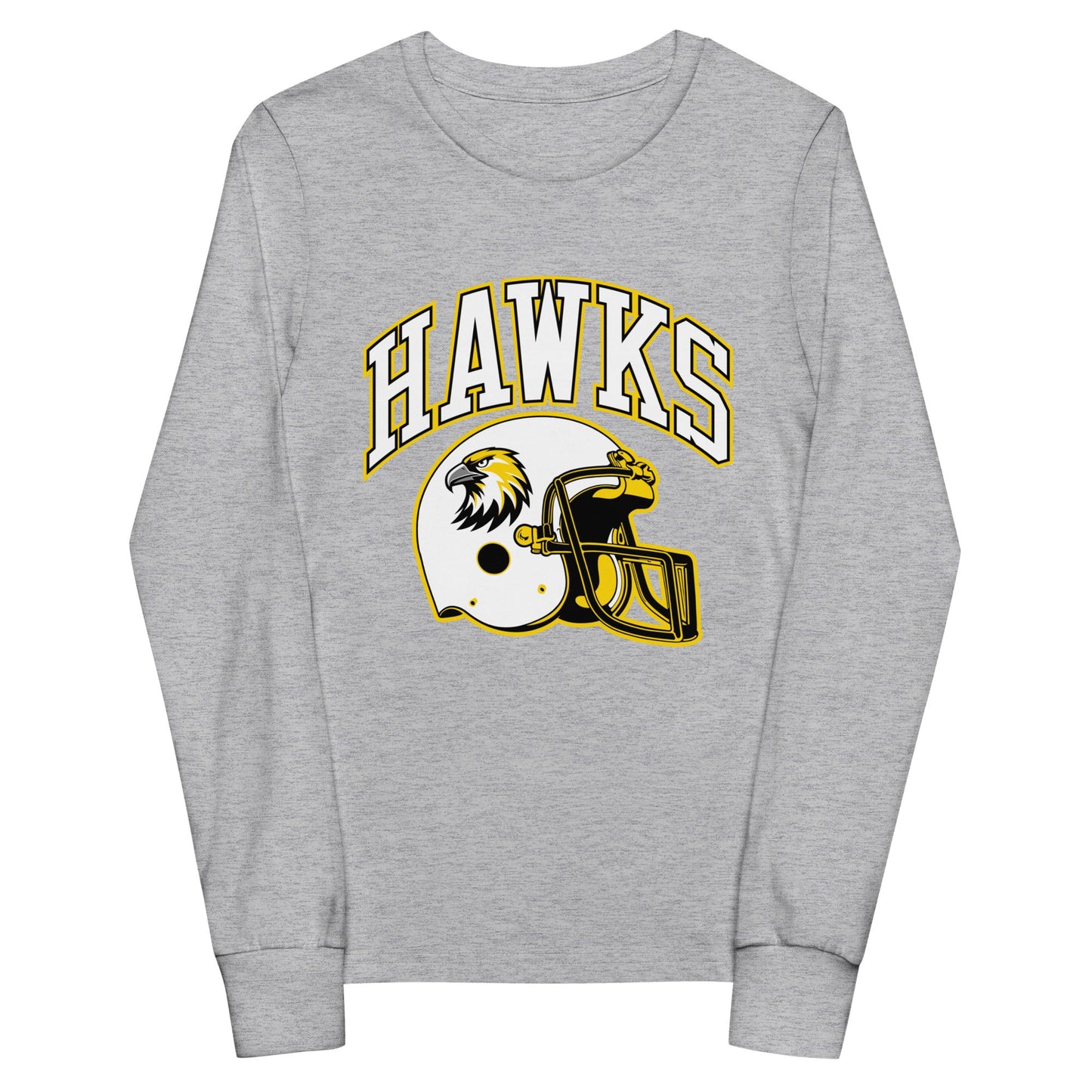 Performance | Youth Long Sleeve T-Shirt | Cardinal Ohara Hawks | Football Helmet Logo