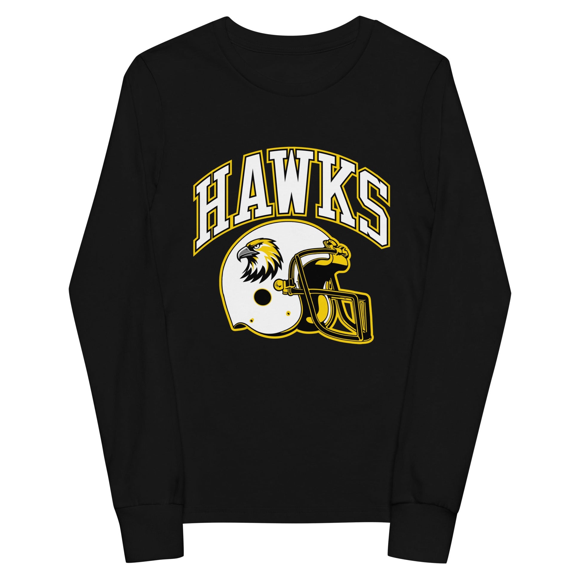 Performance | Youth Long Sleeve T-Shirt | Cardinal Ohara Hawks | Football Helmet Logo