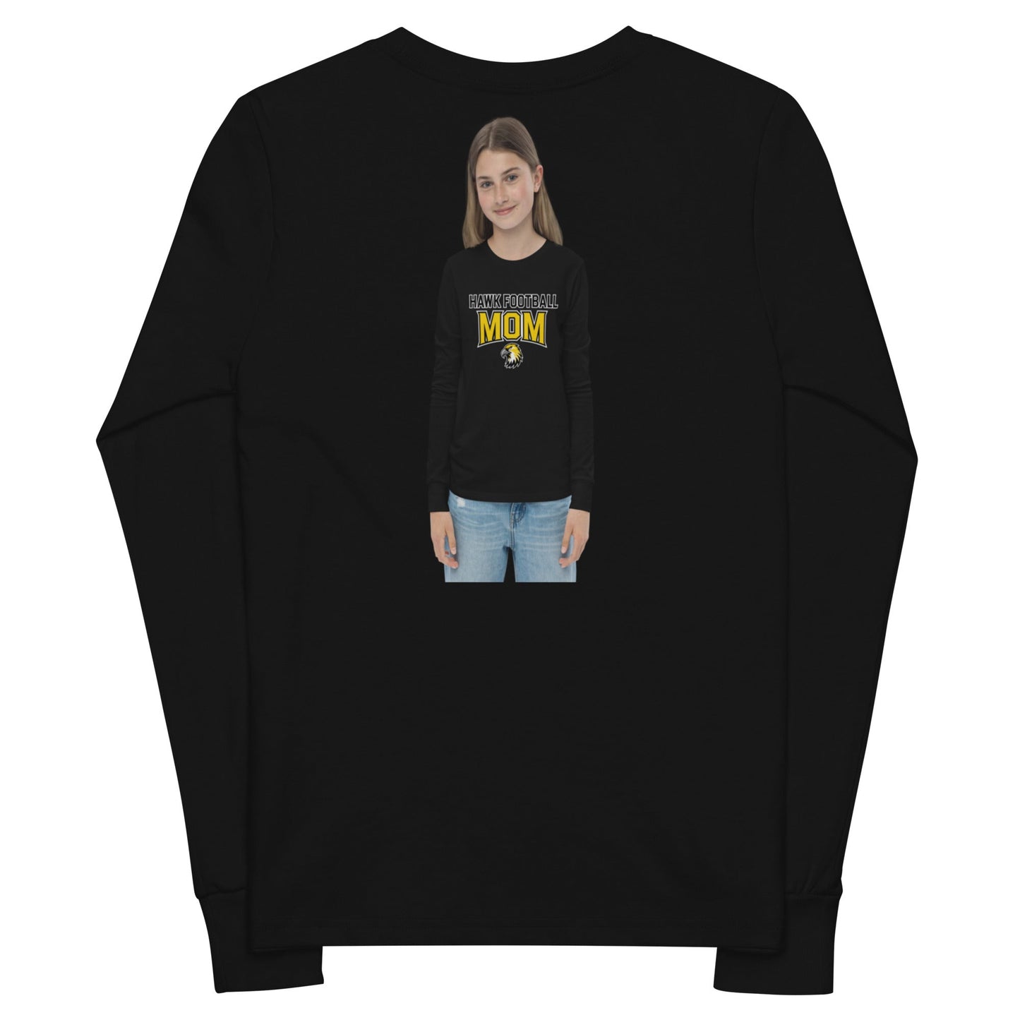 Performance | Youth Long Sleeve T-Shirt | Cardinal Ohara Hawks | Football Mom Logo