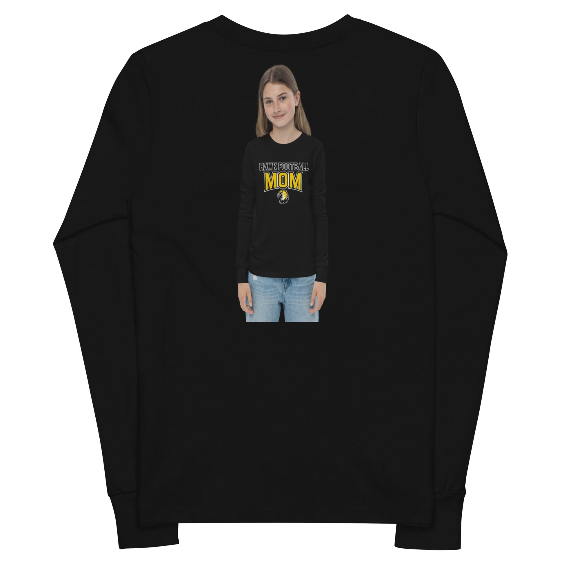 Performance | Youth Long Sleeve T-Shirt | Cardinal Ohara Hawks | Football Mom Logo