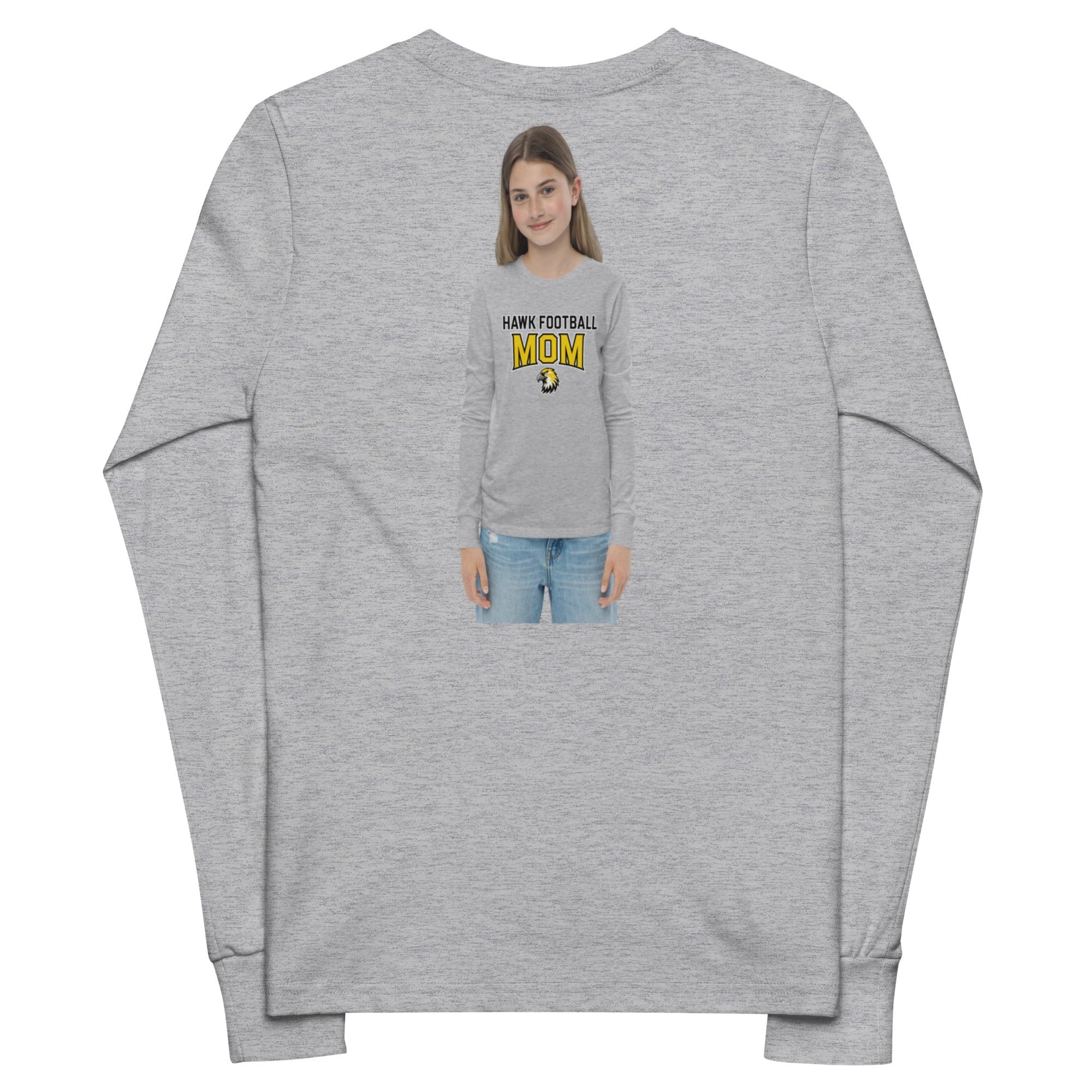Performance | Youth Long Sleeve T-Shirt | Cardinal Ohara Hawks | Football Mom Logo