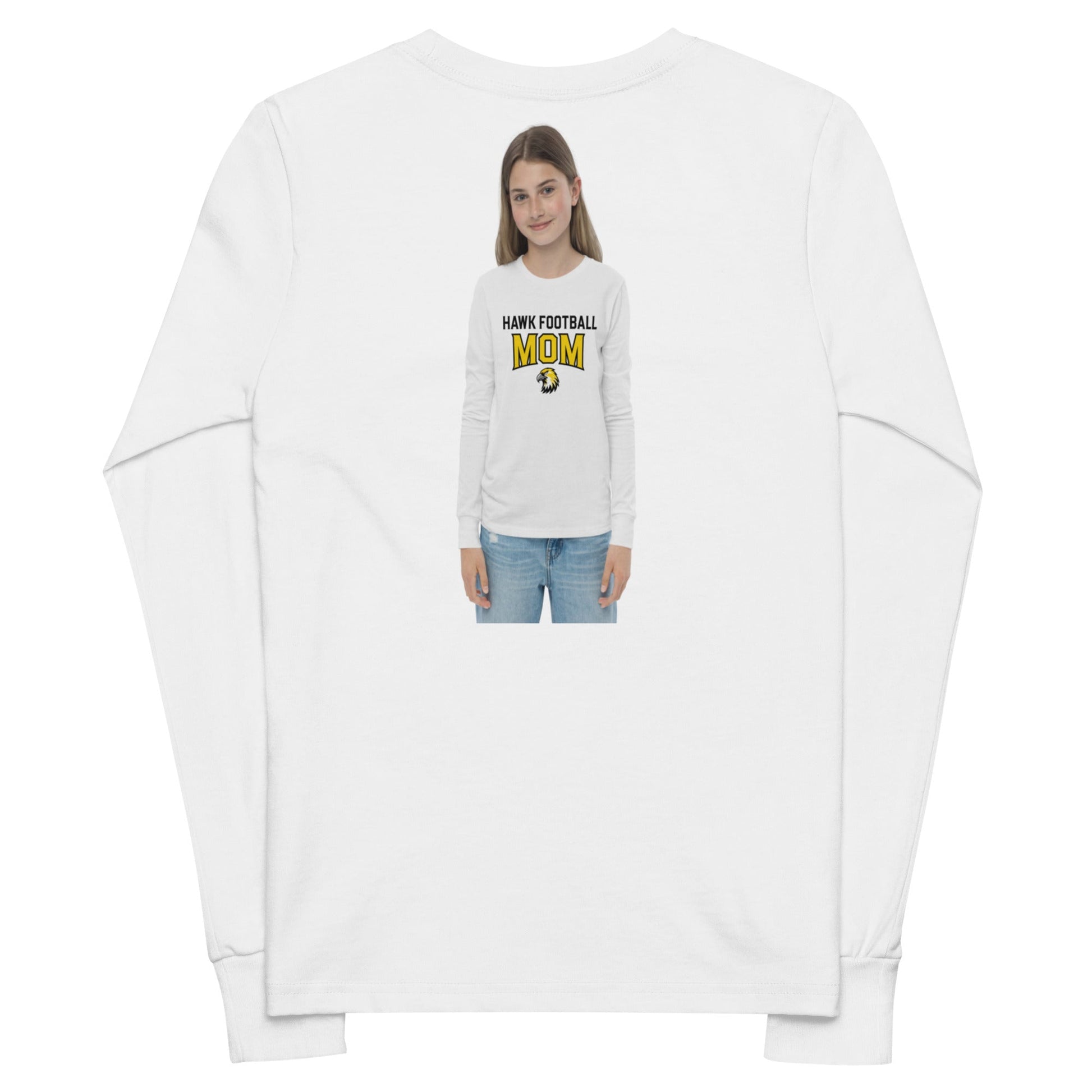 Performance | Youth Long Sleeve T-Shirt | Cardinal Ohara Hawks | Football Mom Logo