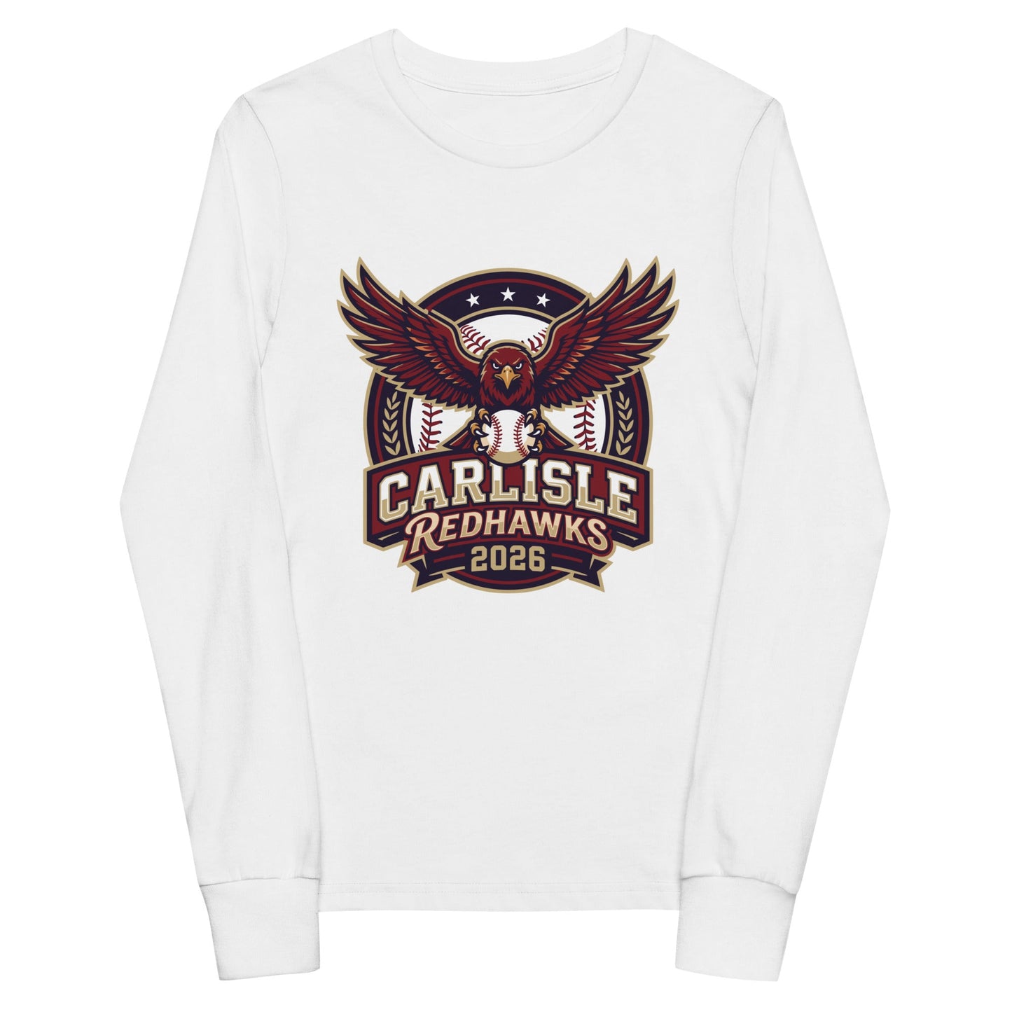 Performance | Youth Long Sleeve T-Shirt | Carlisle Redhawks | Emblem Logo
