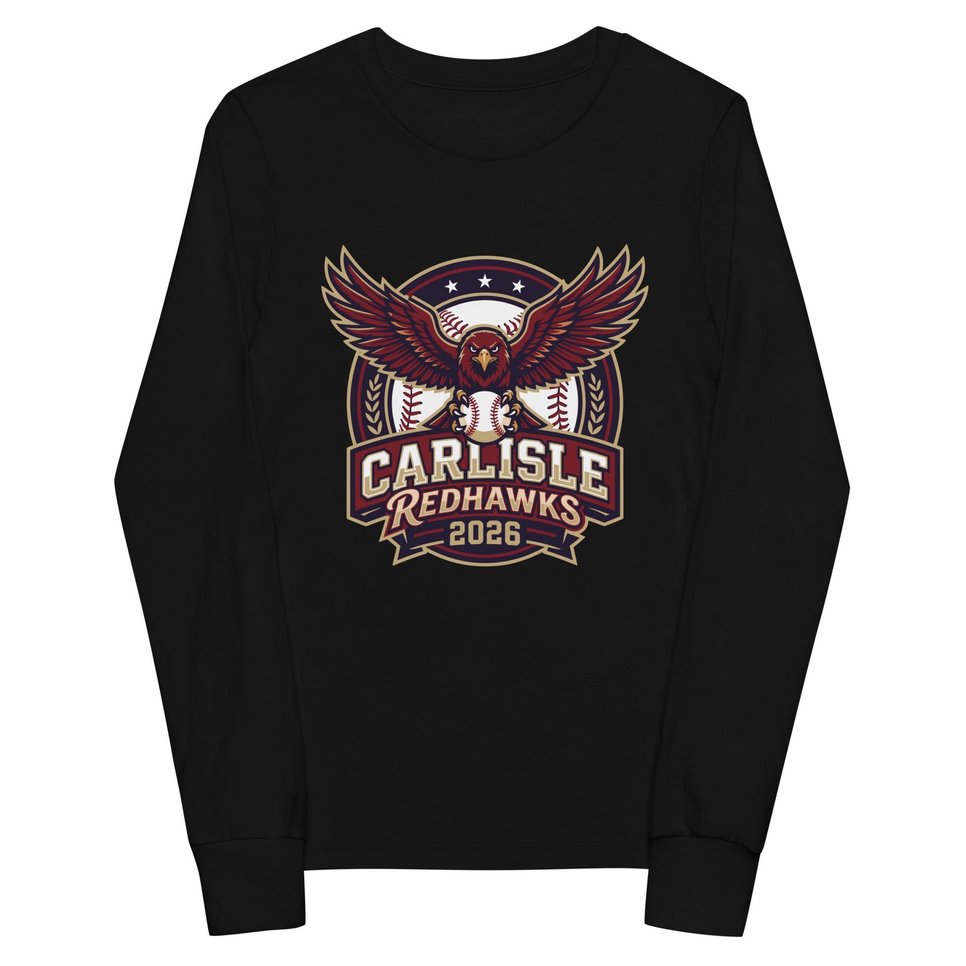 Performance | Youth Long Sleeve T-Shirt | Carlisle Redhawks | Emblem Logo