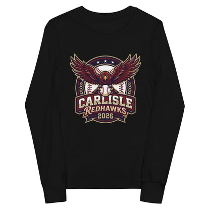 Performance | Youth Long Sleeve T-Shirt | Carlisle Redhawks | Emblem Logo