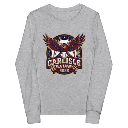 Performance | Youth Long Sleeve T-Shirt | Carlisle Redhawks | Emblem Logo