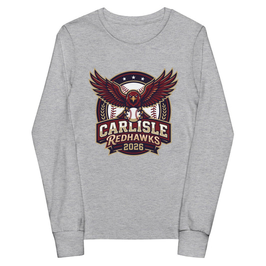 Performance | Youth Long Sleeve T-Shirt | Carlisle Redhawks | Emblem Logo
