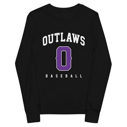 Performance | Youth Long Sleeve T-Shirt | Carolina Outlaws Baseball | Atheltics Logo