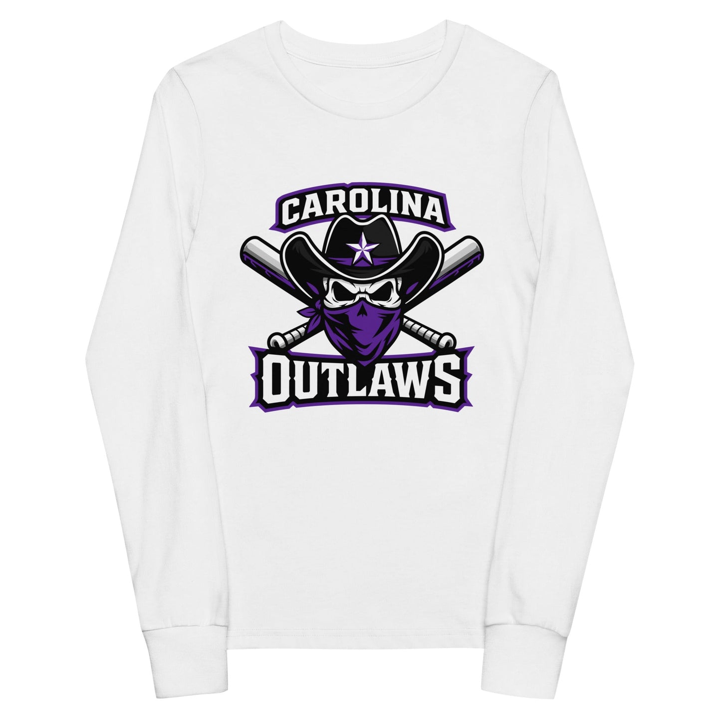 Performance | Youth Long Sleeve T-Shirt | Carolina Outlaws Baseball | Crest Logo